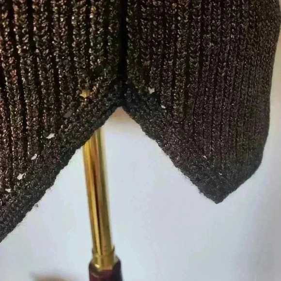 MARC CAIN gold/ black wool and  cashmere sweater. Size N2 (US 6) - Picture 7 of 14